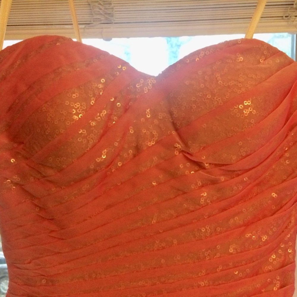 La Femme pink sequin chiffon gown dress size 2 - Picture 7 of 9